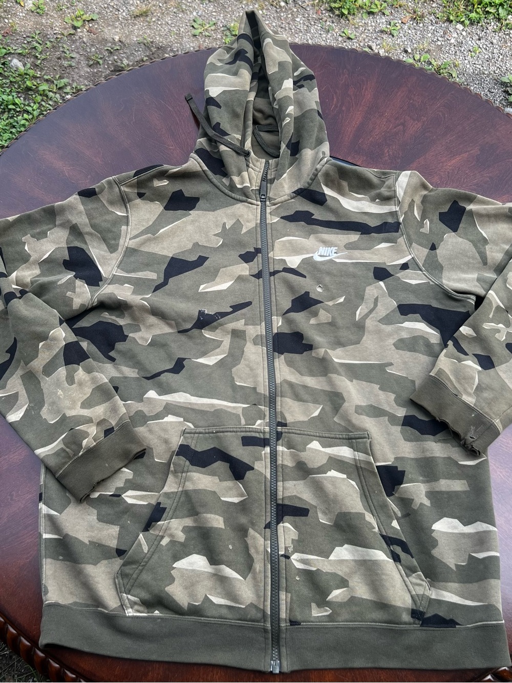 Nike Olive Camo Full-Zip Hoodie Jacket